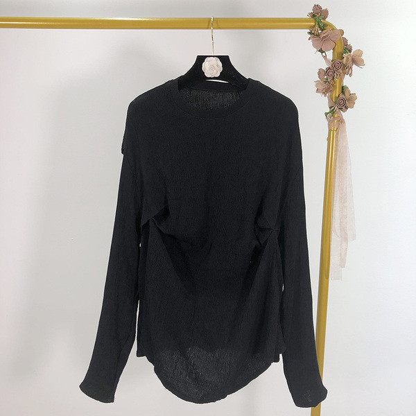 Φαρδύ γυναικεία μπλούζα με ωοειδές ντεκολτέ σε τρία χρώματα