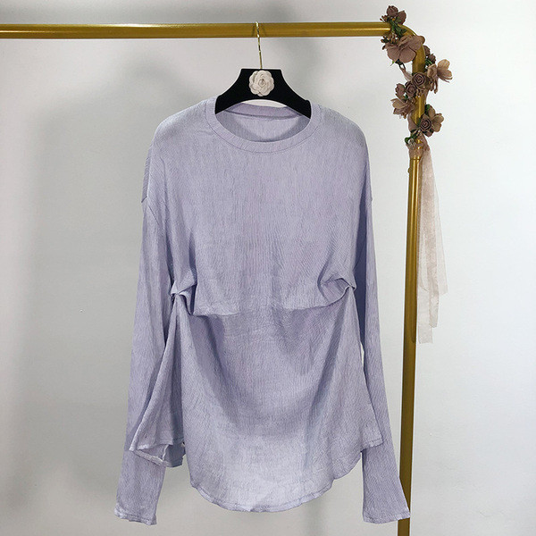 Φαρδύ γυναικεία μπλούζα με ωοειδές ντεκολτέ σε τρία χρώματα