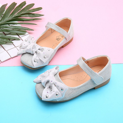 Κομψά παιδικά παπούτσια ασημένια και ροζ με πέτρες