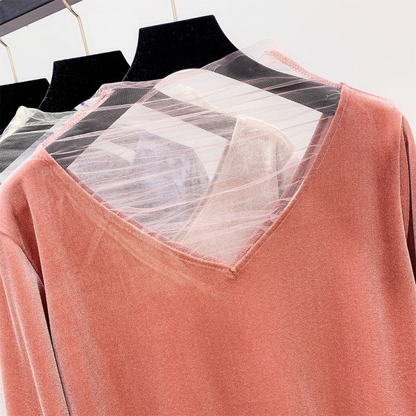 Μοντέρνα  γυναικεία μπλούζα βελούδο σε διάφορα χρώματα