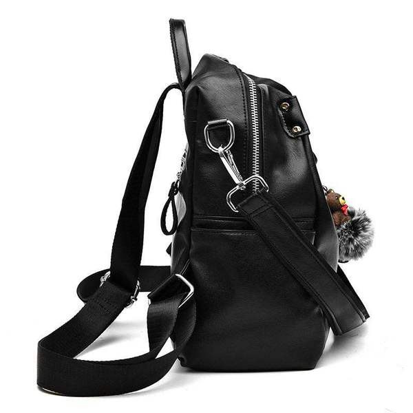 Μοντέρνο γυναικείο σακίδιο οικολογικό δερμάτινο σε μαύρο χρώμα