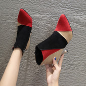 Cizme de dama stilate cu toc subtire in doua culori