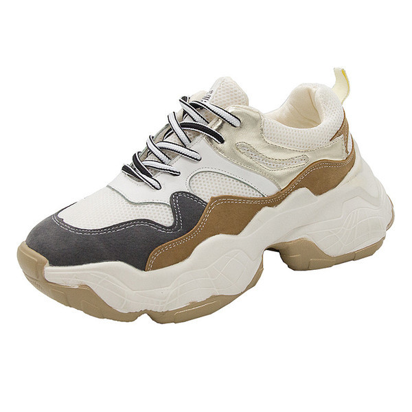 Γυναικεία αθλητικά παπούτσια με κορδόνια σε δύο χρώματα