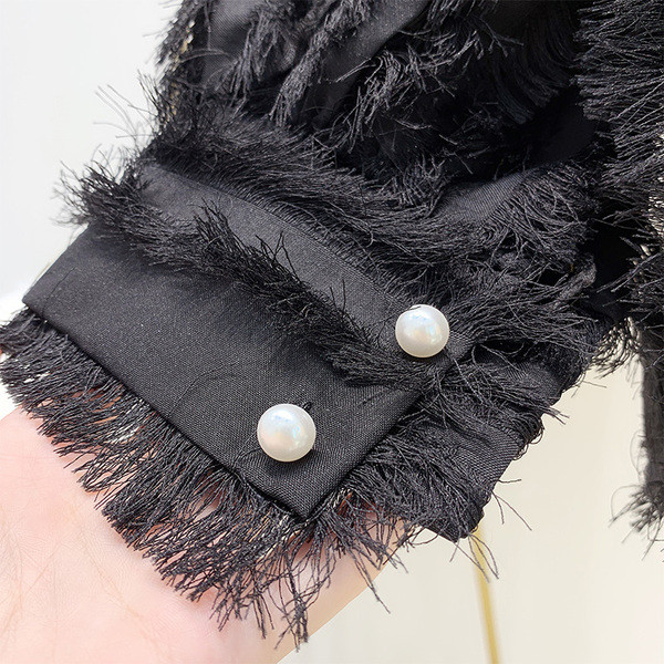 Cămașă de damă cu perle și guler în mai multe culori