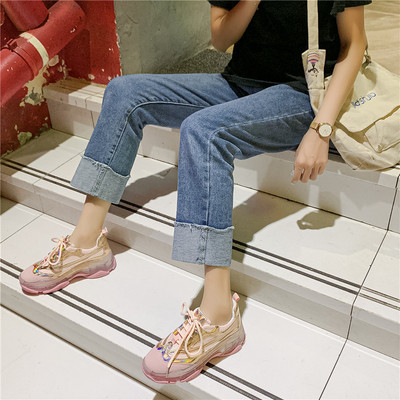 Καθημερινά  γυναικεία αθλητικά παπούτσια σε γκρι και ροζ  χρώμα