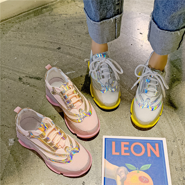 Καθημερινά  γυναικεία αθλητικά παπούτσια σε γκρι και ροζ  χρώμα