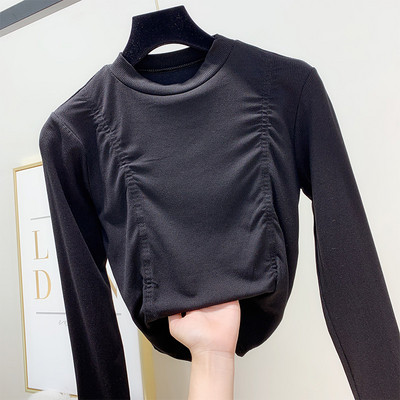 Μοντέρνα γυναικεία μπλούζα με στρογγυλό λαιμόκοψη σε διάφορα χρώματα