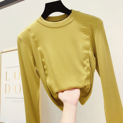 Μοντέρνα γυναικεία μπλούζα με στρογγυλό λαιμόκοψη σε διάφορα χρώματα