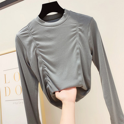 Μοντέρνα γυναικεία μπλούζα με στρογγυλό λαιμόκοψη σε διάφορα χρώματα