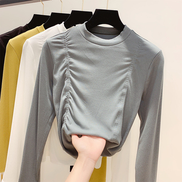 Μοντέρνα γυναικεία μπλούζα με στρογγυλό λαιμόκοψη σε διάφορα χρώματα