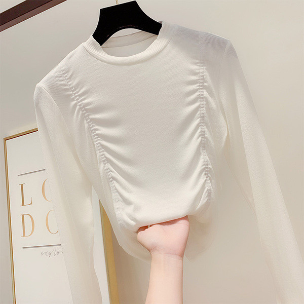 Μοντέρνα γυναικεία μπλούζα με στρογγυλό λαιμόκοψη σε διάφορα χρώματα