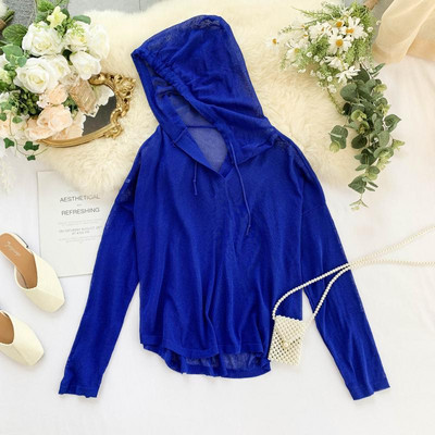 Alkalmi női blúz V-nyakkal és kapucnival több színben