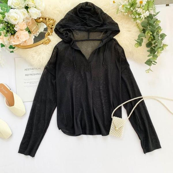 Alkalmi női blúz V-nyakkal és kapucnival több színben