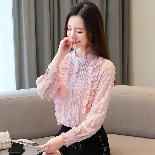 Κομψό γυναικείο πουκάμισο σε πράσινο και ροζ χρώμα