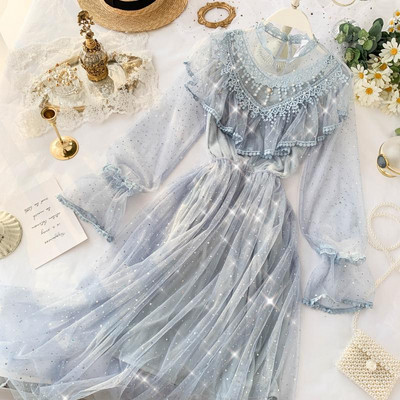 Rochie eleganta de dama cu efect stralucitor si tul in mai multe culori