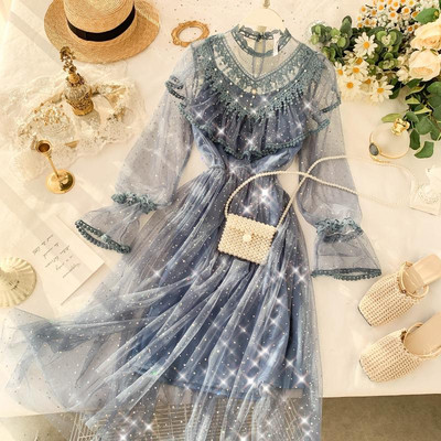 Rochie eleganta de dama cu efect stralucitor si tul in mai multe culori