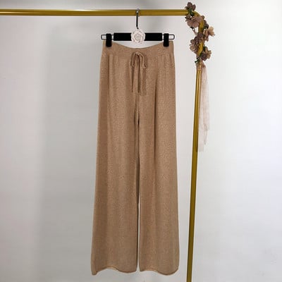 Дълъг и широк панталон от тънко плетиво в три цвята