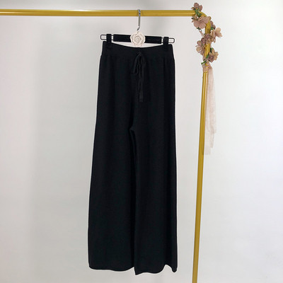 Дълъг и широк панталон от тънко плетиво в три цвята