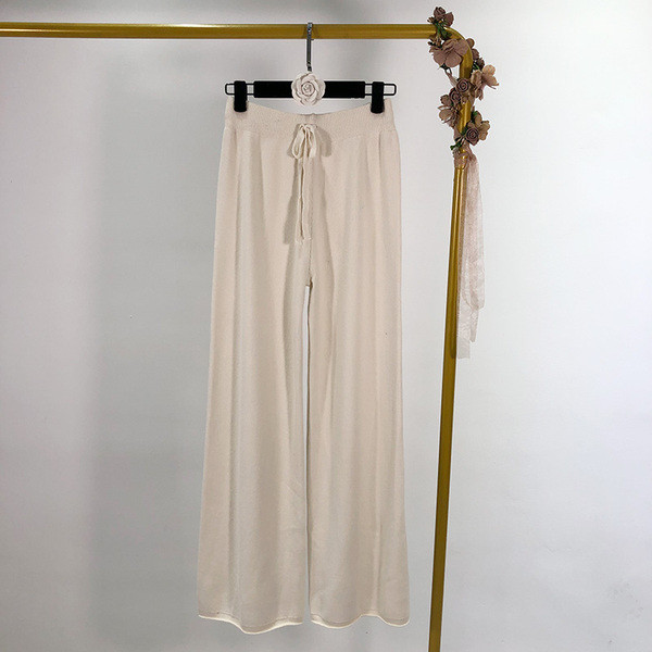 Дълъг и широк панталон от тънко плетиво в три цвята