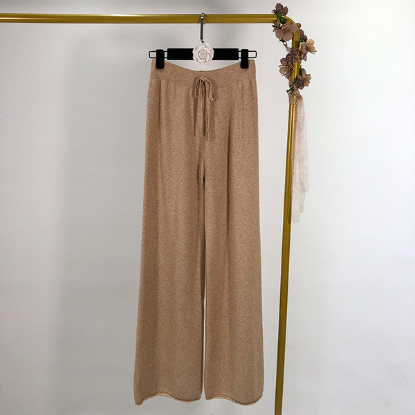 Дълъг и широк панталон от тънко плетиво в три цвята