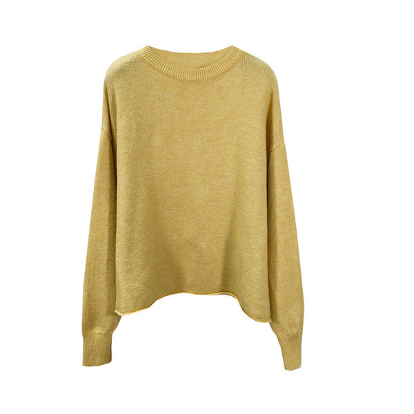 Γυναικείο πουλόβερ με ωοειδές λαιμόκοψη  μοντέλο με μακρύ μανίκι