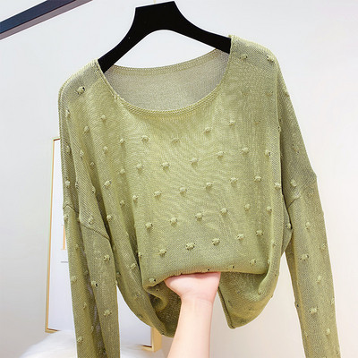 Γυναικείο πουλόβερ με στρογγυλό λαιμό σε διάφορα χρώματα