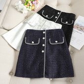 Stílusos női szoknya gombokkal, három színben