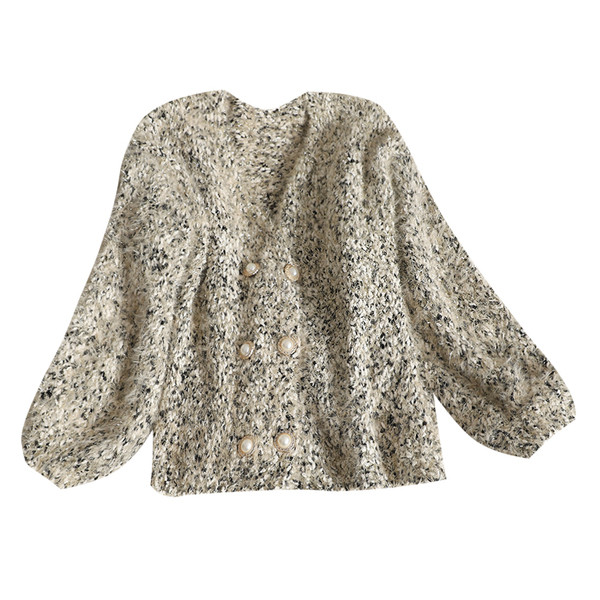 Vestă de puf de damă cu decolteu în V și nasturi în două culori