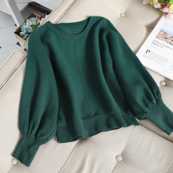 Γυναικείο πουλόβερ  με λαιμό O σε διάφορα χρώματα