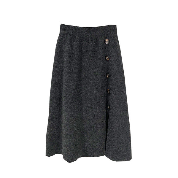 Hosszú kötött szoknya gombokkal, két színben - szabásmintás