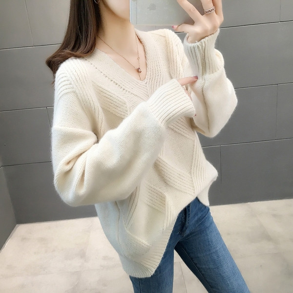 Γυναικείο πουλόβερ σε λευκό, πράσινο, μπλε και πορτοκαλί χρώμα