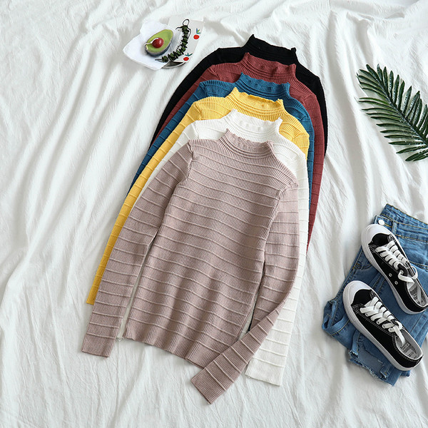 Γυναικείο πουλόβερ  με μακριά μανίκια σε διάφορα χρώματα