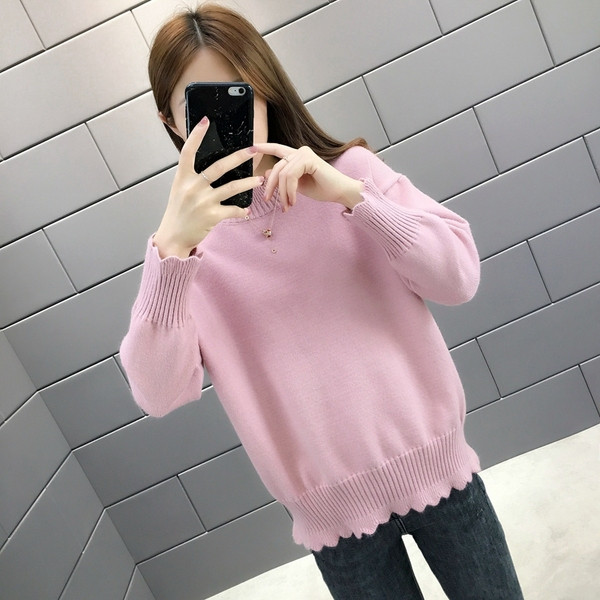 Γυναικείο πουλόβερ  σε μπλε, ροζ, λευκό, μπεζ και κόκκινο χρώμα