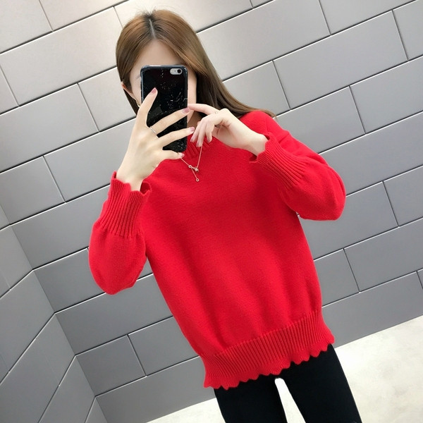 Γυναικείο πουλόβερ  σε μπλε, ροζ, λευκό, μπεζ και κόκκινο χρώμα