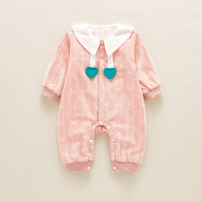 Νέο μοντέλο βρεφική σαλοπέτα  για κορίτσια με κολάρο σε ροζ και μπλε χρώμα