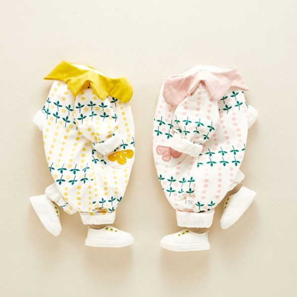 Νέο μοντέλο βρεφική σαλοπέτα για  κορίτσια με μοτίβο σε δύο χρώματα