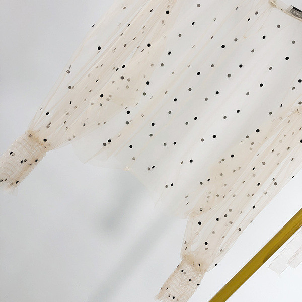 Γυναικεία διαφανή μπλούζα με μακριά μανίκια  τούλι