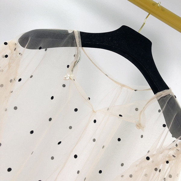 Γυναικεία διαφανή μπλούζα με μακριά μανίκια  τούλι