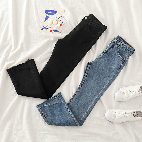 Blugi lungi de dama in negru si albastru