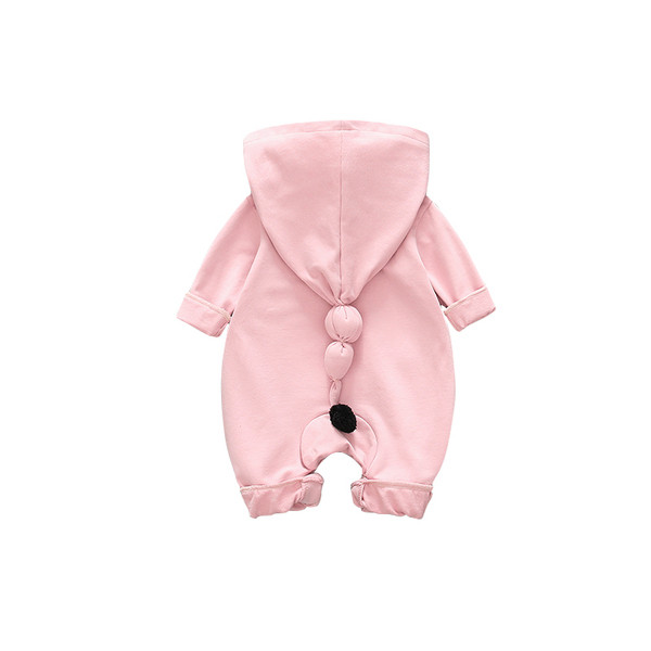 Νέο μοντέλο βρεφική σαλοπέτα  για κορίτσια με εφαρμογή και κουκούλα σε ροζ, μπλε και πορτοκαλί χρώμα