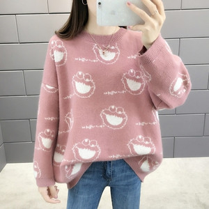 Női téli pulóver kék, zöld, rózsaszín és sárga színekben