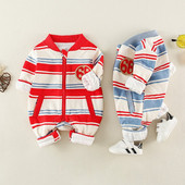 Νέο μοντέλο βρεφική σαλοπέτα σε κόκκινο και μπλε χρώμα για αγόρια