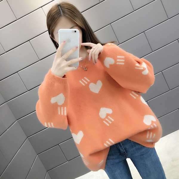 Πουλόβερ γυναικείας φθινοπώρου-χειμώνα με O-γιακά σε διάφορα χρώματα