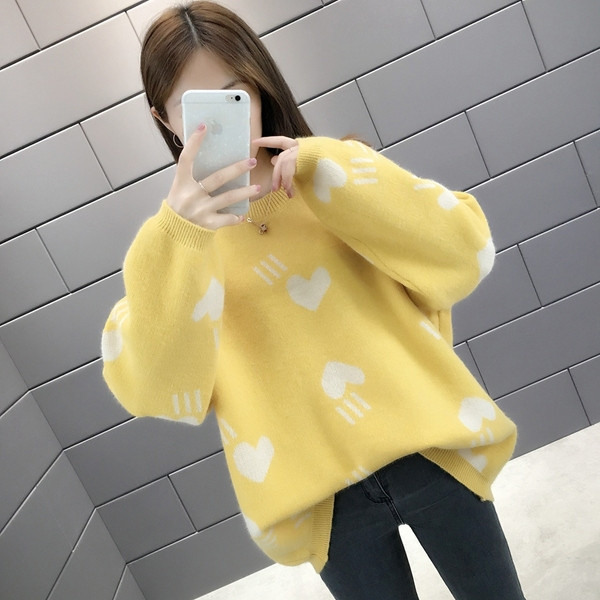 Πουλόβερ γυναικείας φθινοπώρου-χειμώνα με O-γιακά σε διάφορα χρώματα