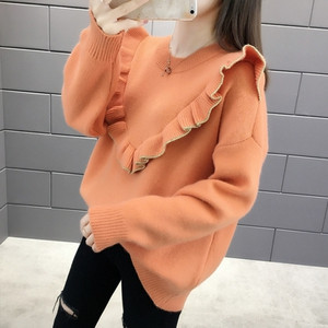 Γυναικέιο πουλόβερ   φθινοπώρου-χειμώνα σε λευκό, πορτοκαλί, πράσινο και ροζ χρώμα