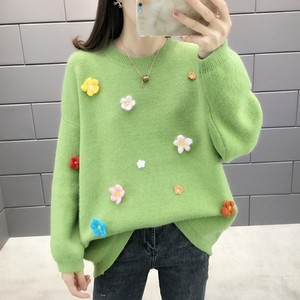 Μοντέρνο πουλόβερ  γυναικείο με τρισδιάστατο στοιχείο σε διάφορα χρώματα