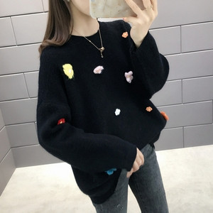 Μοντέρνο πουλόβερ  γυναικείο με τρισδιάστατο στοιχείο σε διάφορα χρώματα