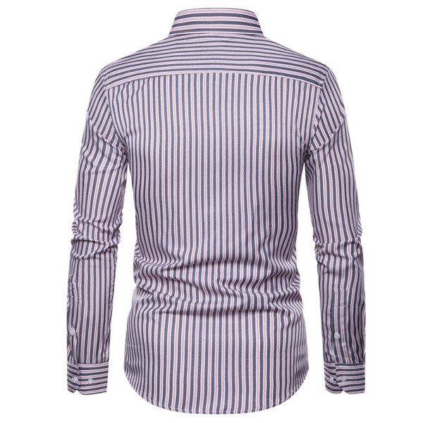 Ριγέ ανδρικό  πουκάμισο με τσέπη σε δύο χρώματα