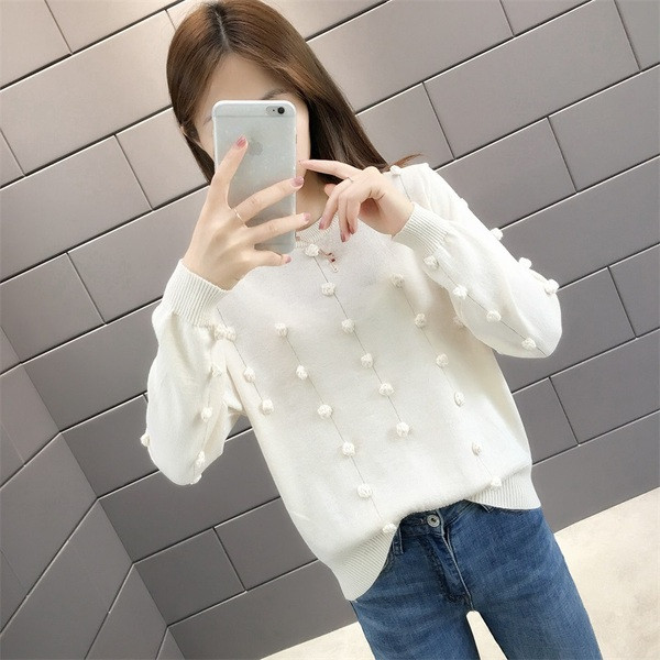 Γυναικείο πουλόβερ με O-λαιμό σε διάφορα χρώματα