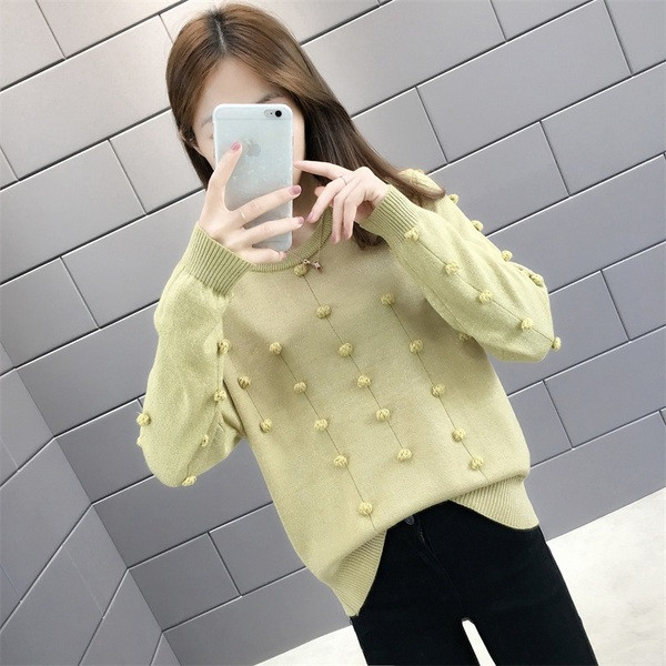 Γυναικείο πουλόβερ με O-λαιμό σε διάφορα χρώματα